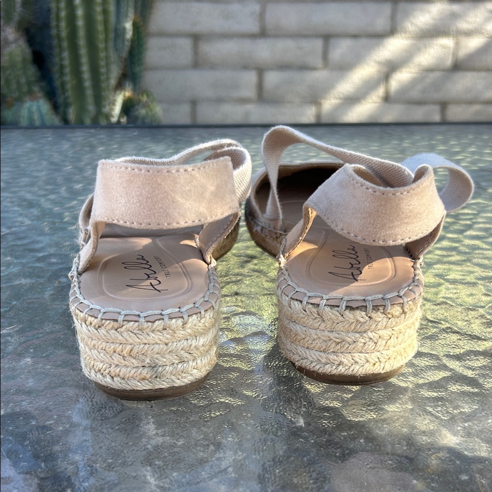 Abella “Riviera” Cream Espadrille Flats with Straps - Picture 5 of 5
